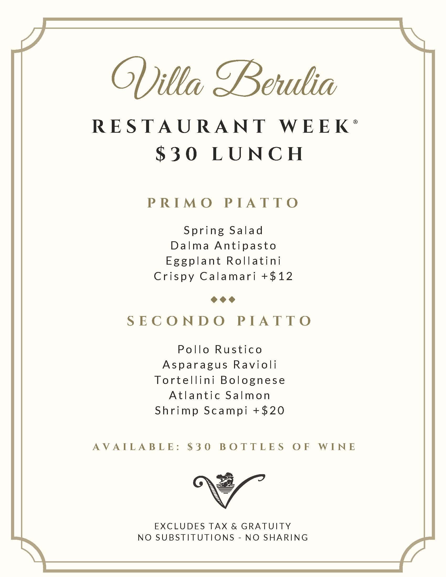 NYC Restaurant Week fixed menu winter